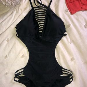 Black One Piece Swim Suit
